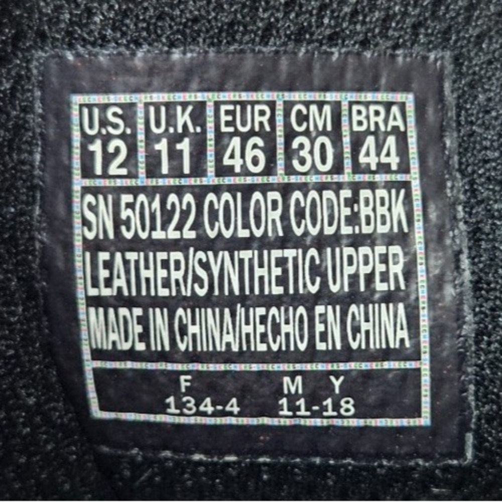 Skechers After Burn Strike On Training Shoe 50122/BBK Black Leather Mens Size 12 - Picture 8 of 9
